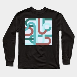 Blue geometric pattern abstract Long Sleeve T-Shirt